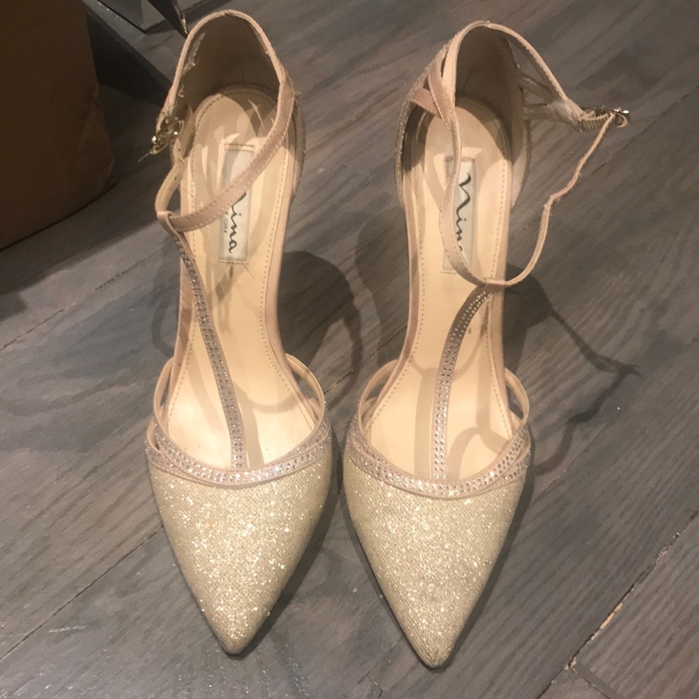 Nina gold shimmer heels!